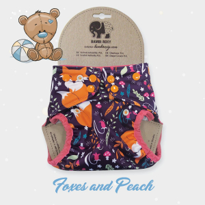 Überhose PUL 1-size /Druck/ - Foxes and Peach 1-PUL-P-051